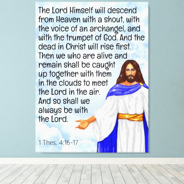 1 Tes. 4:16-17 Canvastryck (Insitu (trägolv))