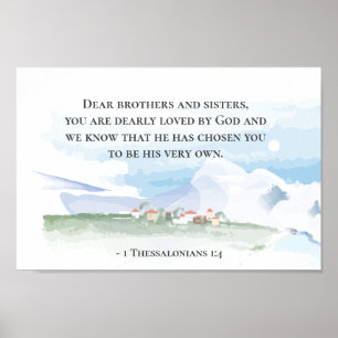1 Thessalonians 1:4 Du är död. Poster