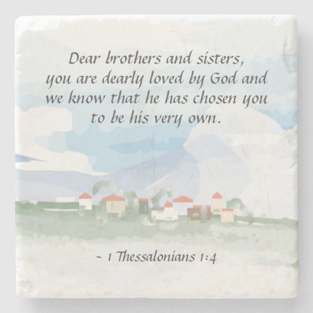 1 Thessalonians 1:4 Du är död. Stenunderlägg (Framsidan)