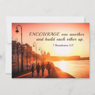 1 Thessalonians 5:11 Uppmuntra dubbelsidig lägenhe Kort