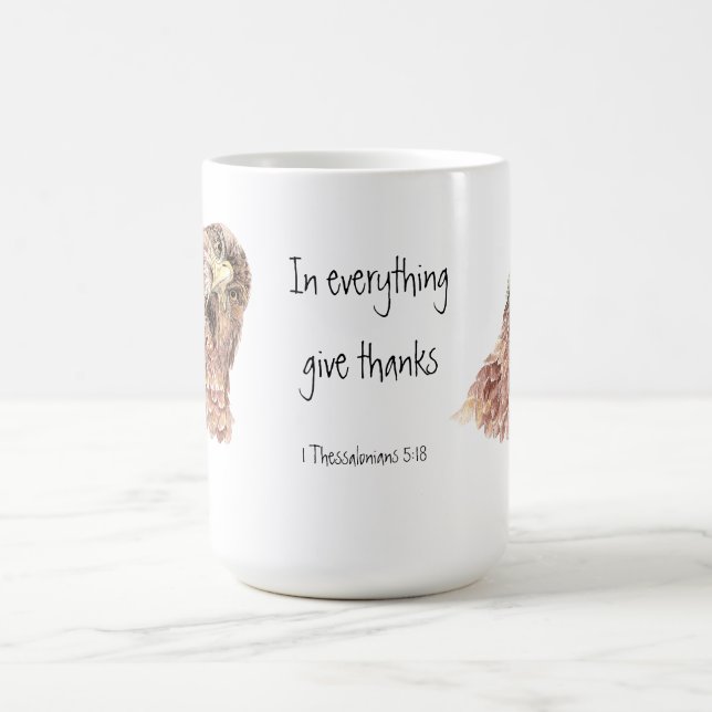 1 Thessalonians 5:18 Scripture, Cute Bird Kaffemugg (Center)