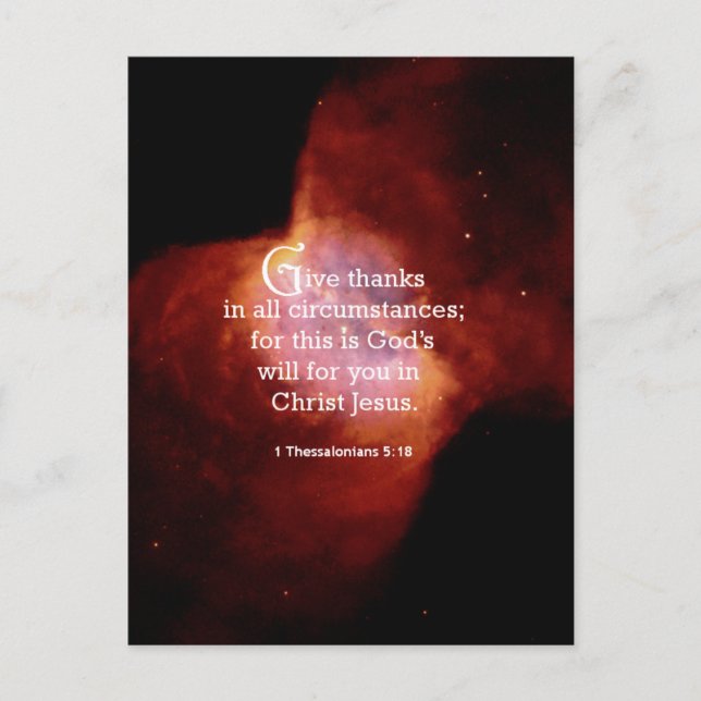 1 Thessalonikerbrevet 5:18 Vykort (Framsida)