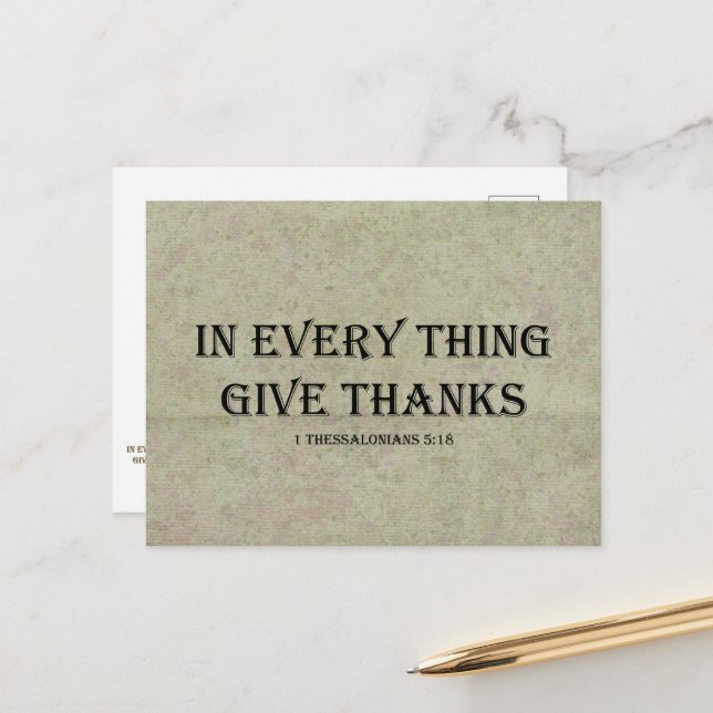 1 Thessalonikerbrevet 5:18 Vykort (Fram/Back In Situ)