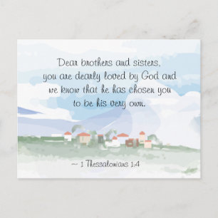 1 Thessaloniki 1:4 Han har valt You Bible Vykort
