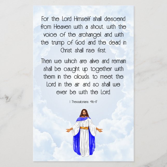 1 Thessaloniki 4:16-17 Flygblad (Framsidan)