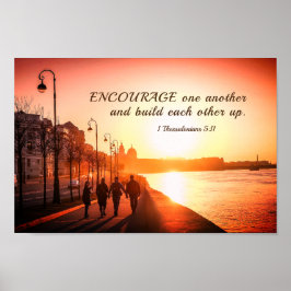 1 Thessaloniki 5:11 Uppmuntra varandra bibel Poster