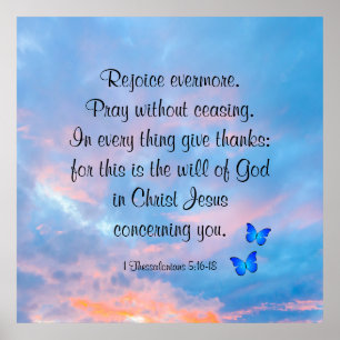 1 Thessaloniki 5:16-18 Poster