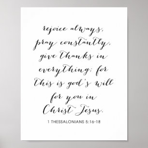 1 Thessaloniki 5:16-18 Poster