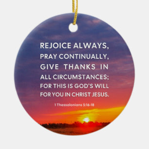 1 Thessaloniki 5:16-18 Rejoice Alltid Julgransprydnad Keramik