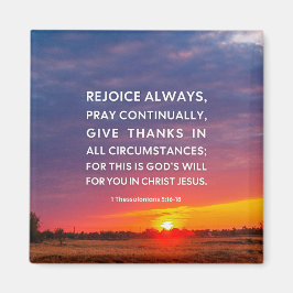 1 Thessaloniki 5:16-18 Rejoice Alltid Magnet