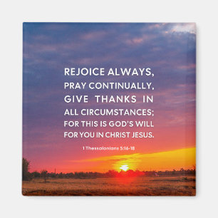 1 Thessaloniki 5:16-18 Rejoice Alltid Magnet