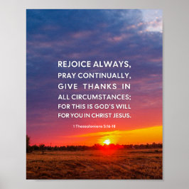 1 Thessaloniki 5:16-18 Rejoice Alltid Poster