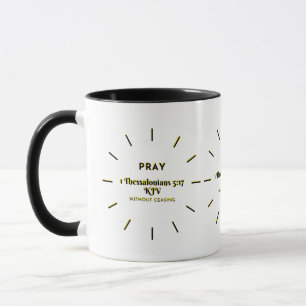 1 Thessaloniki 5:17 Bibelverse 2-Tone Mugg