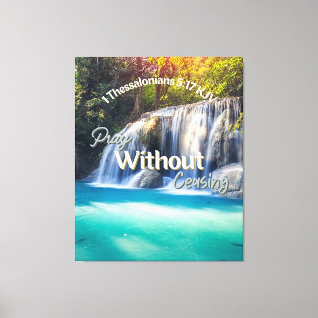 1 Thessaloniki 5:17 Bläddra Verse Canvas Wall Art (Framsida)
