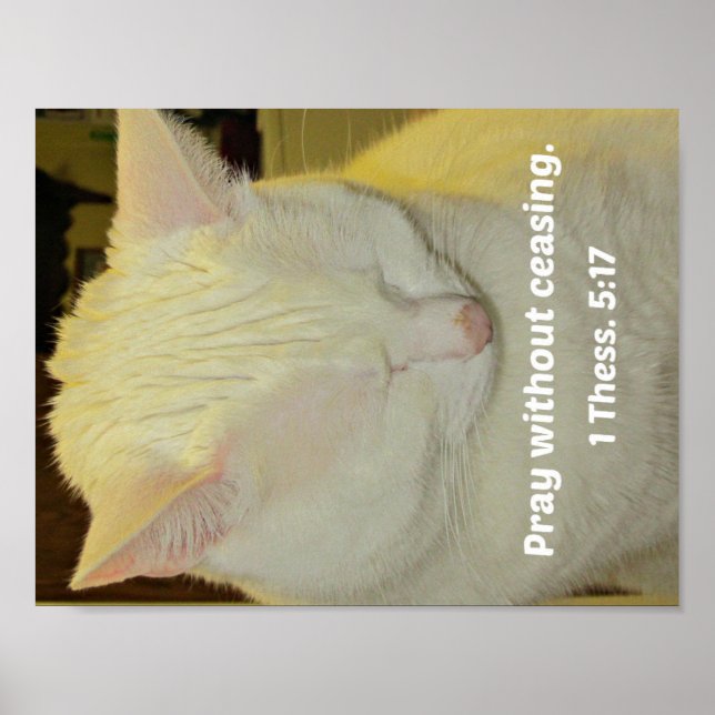 1 Thessaloniki 5:17 Pray utan att sluta. Poster (Framsidan)