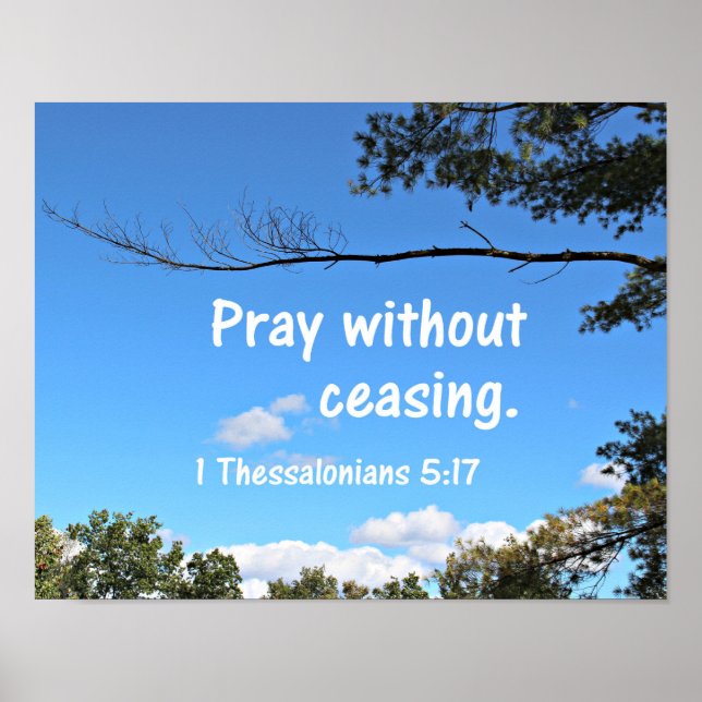 1 Thessaloniki 5:17 Pray utan att sluta. Poster (Framsidan)