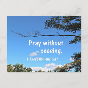 1 Thessaloniki 5:17 Pray utan att sluta. Vykort