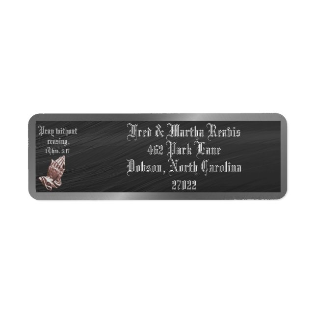 1 Thessaloniki 5:17 Returadress Etikett (Framsidan)