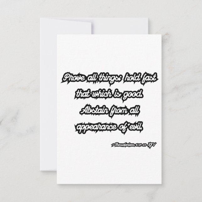 1 Thessaloniki 5:21-22 KJV Bible Hälsning Kort (Framsida)