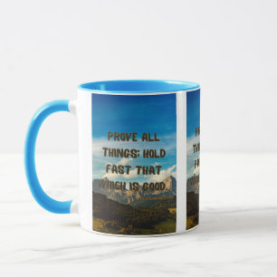 1 Thessaloniki 5:21 KJV Bible Verse Pic Two-Tone Mugg