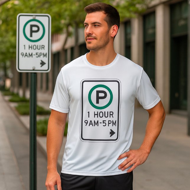 1 timmes parkningssignal för kontrollerade parsnin t shirt (Skapare uppladdad)