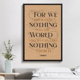 1 timotej 6:7, inspirerande kristlig bibel versell poster