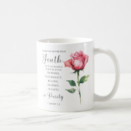 1 Timothy 4:12 - Youth Bible Verse Flower Kaffemugg