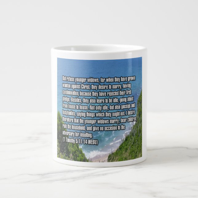 1 Timothy 5:11-14 WEBU Mug Jumbo Mugg (Framsidan)