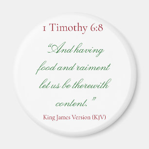 1 Timothy 6:8 (biblisk version) Magnet