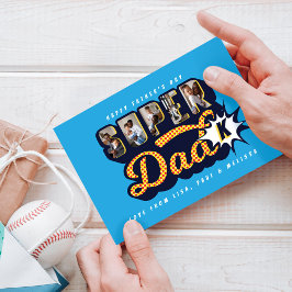 #1 Toppen Pappa Superhjälte Tecknad Bok Fars dag Kort