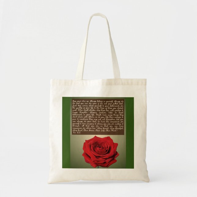 #1 Tote - BuddhaToday V1 - Rose n' Buddha + Tygkasse (Framsidan)