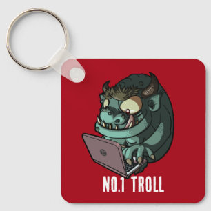1 Troll Internet Troll på bärbar Tecknad Nyckelring