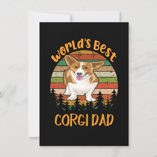 1 Världens Bästa Corgi Pappa Inbjudningar (Framsida)