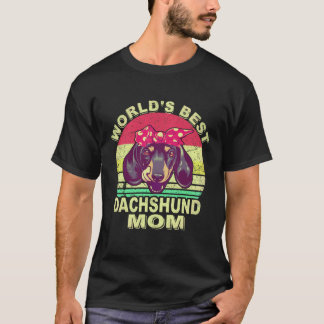 1 Världens Bästa Dachshund Pappa Vintage T Shirt