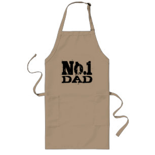 1 Världens bästa pappa BBQ-apron Nummer 1 Långt Förkläde