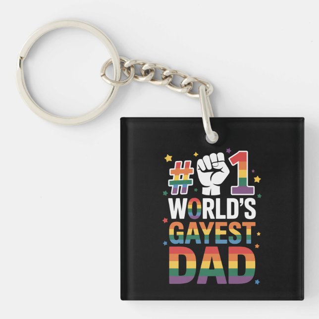 #1 Världens gayaste pappa rolig fars dag LGBT  (Framsidan)
