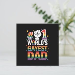 #1 Världens gayaste pappa rolig fars dag LGBT Inbjudningar
