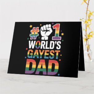 #1 Världens Gayaste Pappa Rolig Fars Dag LGBT  Kort