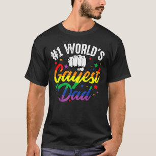 1 Världens Gayest Pappa Fars dag LGBT Pride Rain T Shirt
