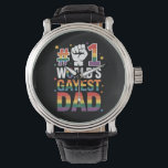 #1 Världens Gayest Pappa Funny Fars dag HBT Armbandsur<br><div class="desc">#1 Världens Gayest Pappa Funny Fars dag HBT-Pride Rainbow</div>
