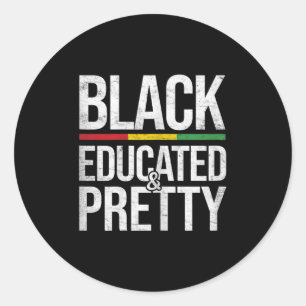 1 Womens Black Educated Söt African American Bl Runt Klistermärke