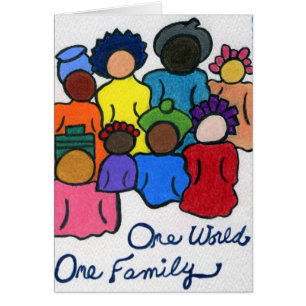 1 World, 1 Family Card Hälsningskort