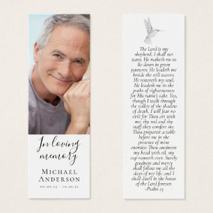1 x 3 tum Hummingbird Sympathy Prayer MINI Bookmar Litet Visitkort