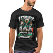 1 Yard Kvar Rolig T-Shirt För Amerikansk Fotboll F