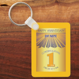 1 Year Sober Anniversary | Golden Ray 12 Step Nyckelring