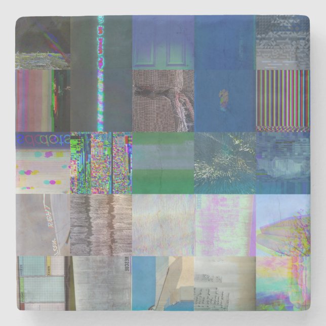 1C9984DA Glitch Art Digital Distorsion Vaporwave Stenunderlägg (Framsidan)