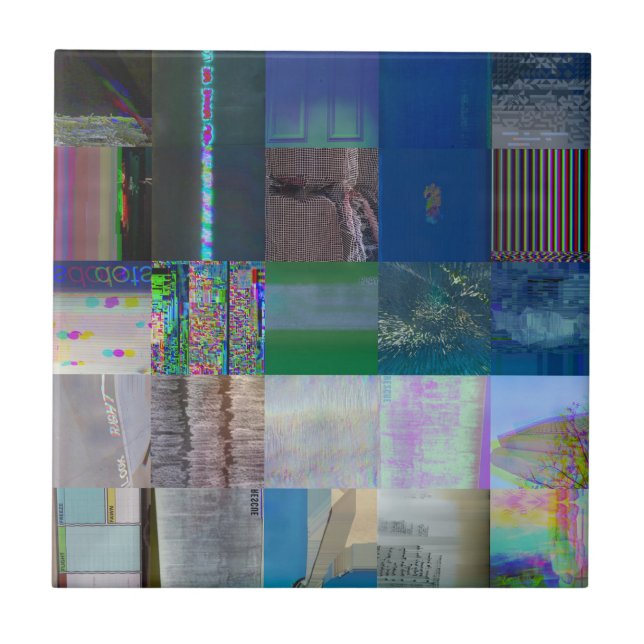 1C9984DA Glitch Art Digital Distortion Vaporwave Kakelplatta (Framsidan)