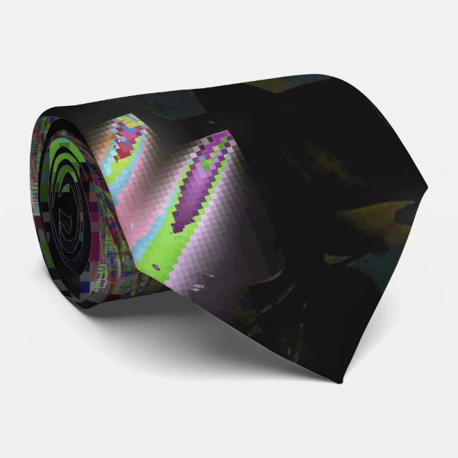1FB1F9F4 Cyberpunk Glitch Art Mosaik Abstrakt Slips (Rullad)