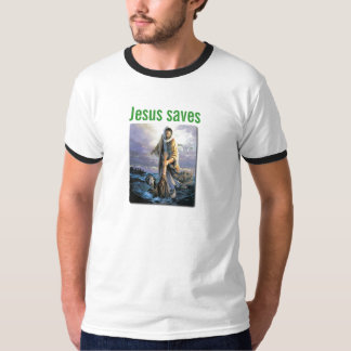 1jesus_saves Jesus sparar T-shirt