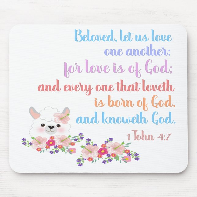 1John4:7 Bibelverse Musmatta (Framsidan)